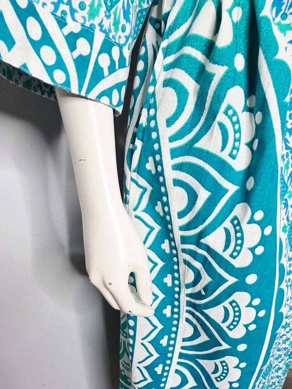 Turquoise Printed Kimono Robe - Women Intimates & Sleepwear - Picture 7 of 14